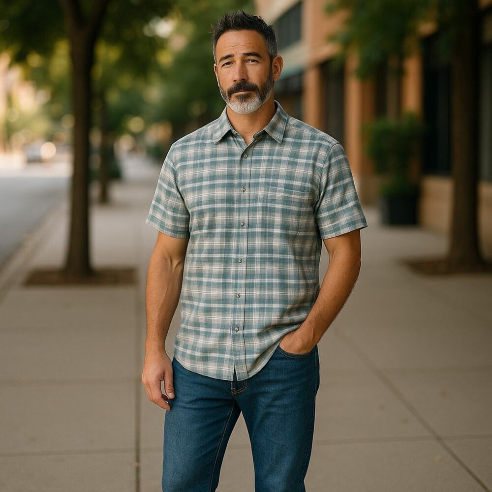 Swiss Tech Men's Button Down Flannel Shirt Size M